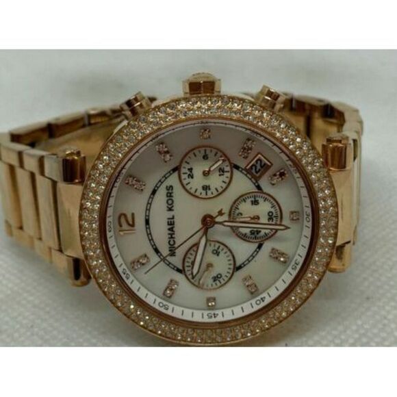 Michael Kors MK5491 Women's Watch Chronograph Rose Gold Analog 38mm Quartz D203 - Picture 6 of 9